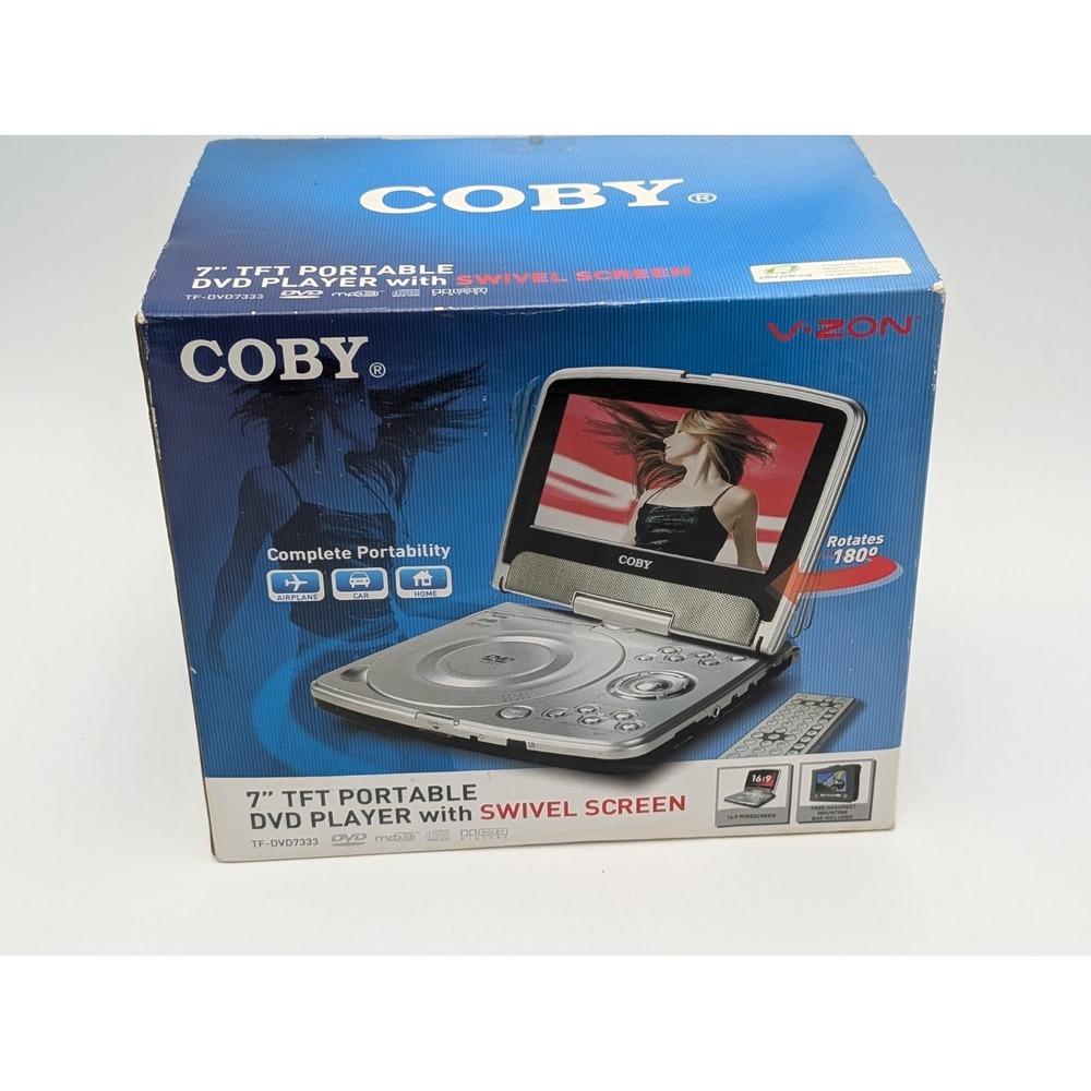 COBY 7" TFT Portable Widescreen DVD Player with Remote TF-DVD7005 NEW